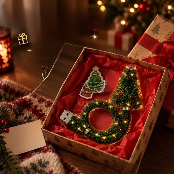 Proyector de luz USB mágico con forma de árbol de Navidad